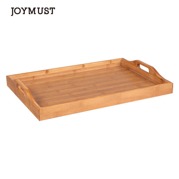 JOYMUST Tray With Handles Wood Color