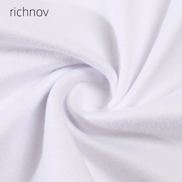 richnov Pure white modal T-shirt round collar long sleeve bottoming shirt overalls