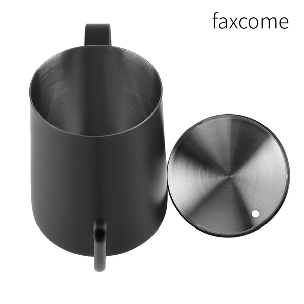 faxcome 550ml faxcome Stainless Steel Long Gooseneck Coffee Pot Kettle with Lid for Home Kitchen Coffee Shop