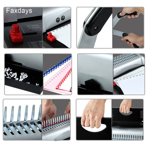 Faxdays 21-Hole 450 Sheets Electric Paper Hole Punches Binder Binding Machine Scrapbook