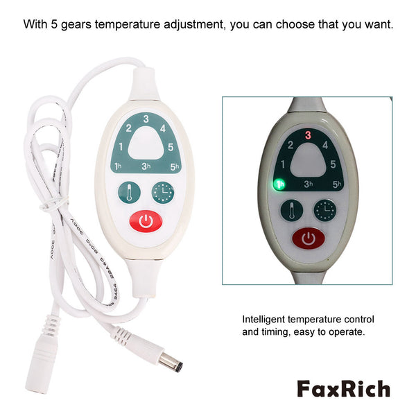 FaxRich 100-240V Electric Foot Warmer Detachable Feet Heating Boot Heater Shoes US Plug (Grey)
